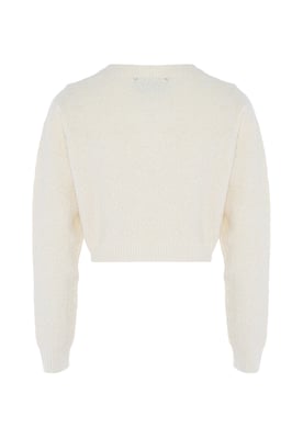 Mymo Vest met fantasiegaren Dames wolwit