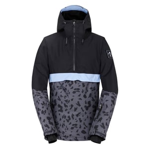 Dare 2B Dames/Dames Snowburst Leopard Print Overhead Ski Jas (Zwart/Ebbehoutgrijs)