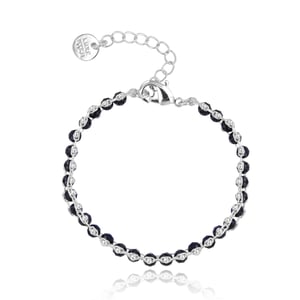 Luxenter 925 Sterling Zilveren Armband met Gerhodineerd Zwart Kristal - Lailai