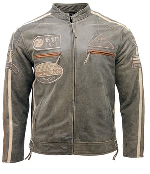 Leren race-motorfietsjack met rits