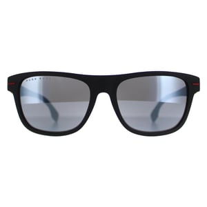 Hugo Boss BOSS 1322/S BLX T4 matzwart rood zilver spiegel zonnebril