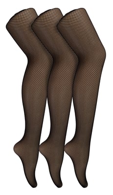 Sock Snob - Dames Fishnet Panty's 3 Paar | Stijlvolle Kousen voor Dansfeesten - Zwart