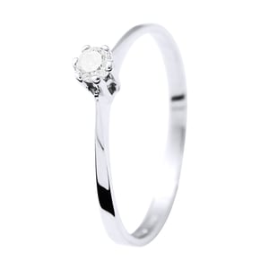 Solitaire Diamond 0,10 Cts 4 Claws White Gold 18 Karaat