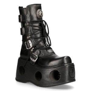New Rock metalen zwart lederen Neptuno gotische laarzen-373-S2
