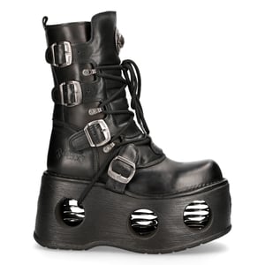 New Rock metalen zwart lederen Neptuno gotische laarzen-373-S2