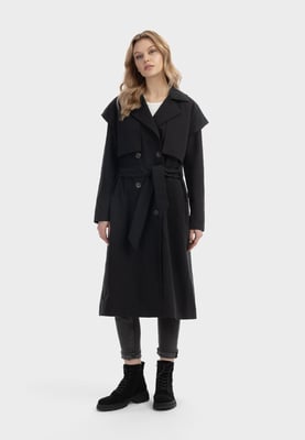 Dreimaster Trenchcoat Dames zwart