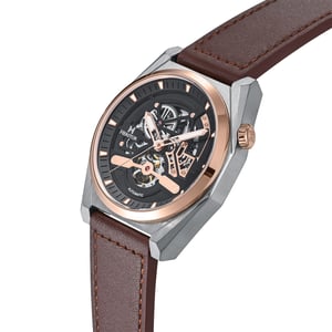 Heritor Automatic Amadeus semi-skelet lederen bandhorloge