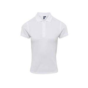 Premier Dames/dames Coolchecker Plus Piqu Polo met CoolPlus (Wit)