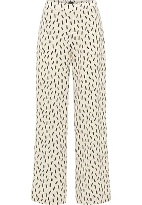 Dreimaster Stof broek Dames wol wit zwart