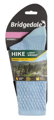 Bridgedale - Dames Wandelsokken Lichtgewicht Merino - Poederblauw