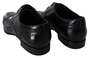 Dolce & Gabbana Zwarte Leren Heren Derby Formele Loafers Schoenen