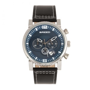 Breed Ryker chronograaf horloge met leren bandje met datum