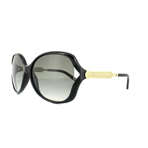 Gucci Zonnebril 0076S 002 Zwart Goud Grijsverloop