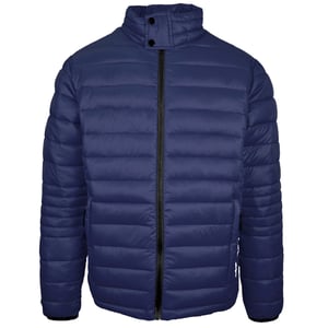 Plein Sport Effen Gewatteerde Marineblauwe Jas