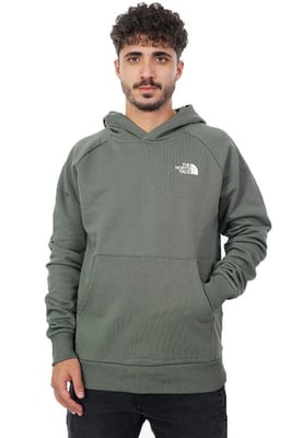 The North Face heren Reglan Red Box Hoodie in Bleached Thyme