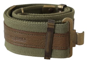 Ermanno Scervino Damesriem in groen leer, rustiek brons, gesp, leger