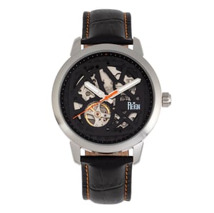 Reign Rudolf automatisch skelet horloge met leren band