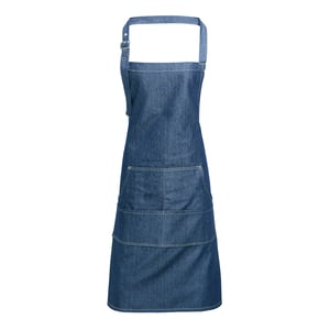 Premier Unisex Volwassenenschort met zakken (Blauwe Denim)