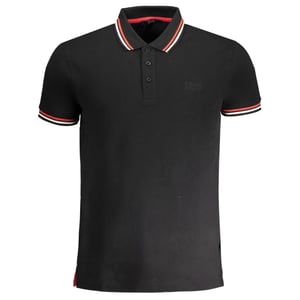 Cavalli Class Polo Shirt met Tipped Kraag en Toned Logo in Zwart