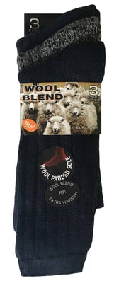 Set van 3 dikke wandelsokken van warme wolmix voor heren - Blauw