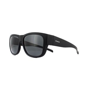 Polaroid suncovers vierkante unisex zwart grijze gepolariseerde zonnebril