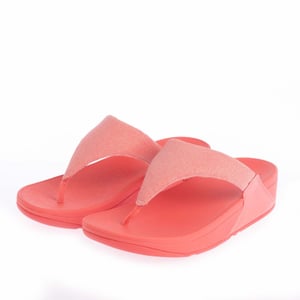 Dames Fit Flop Lulu Shimmerlux teen-post sandalen in koraal