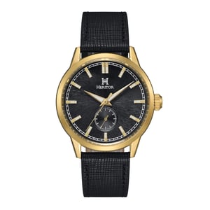 Heritor Automatic Argento leren band horloge