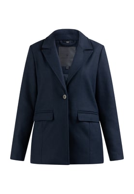 Dreimaster Lange blazer van wolmix Dames nachtblauw