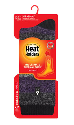 Heat Holders Heren extra dikke warme thermo sokken - Zwart / Middernacht Benzine (Milaan)