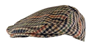 Geruite / geruite platte pet van wolmix voor heren - GL228A Beige