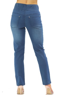 Jeans voor dames met elastische taille en buikcontrole in blauw