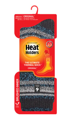 Heat Holders Heren extra dikke warme thermo sokken - Houtskool (Bari)