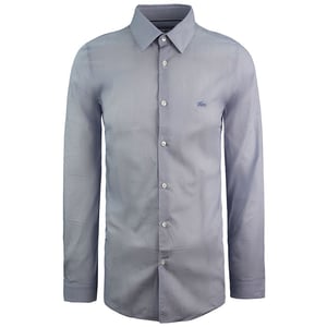 Lacoste Slim Fit Heren Blauw Geweven Overhemd