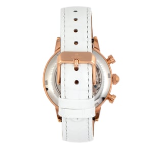 Keizerin Beatrice Automatische Skeletdial Horloge met Leren Band en Dag/Datum