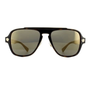 Versace Zonnebril VE2199 12524T Donker Havana Donker Grijs Mirror Goud