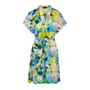 Jurk met abstracte print en splitjes