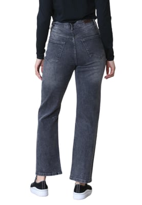 MYT Dames Wide Leg High Waisted Jeans in Zwart