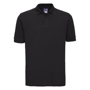 Russell Heren Klassiek Piqué Katoenen Polo Shirt (Zwart)