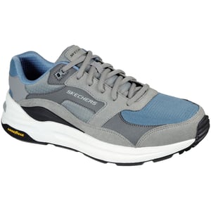 Skechers Global Jogger Leren Heren Sneakers Grijs/Blauw