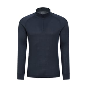 Mountain Warehouse Heren Talus Zip Neck Thermo Top met lange mouwen (Marine)