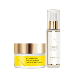 SPF 50 Collageen Dagcrème 50ml + Hydrozuur & Collageen Serum - 60ml