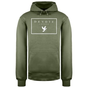 Devote Londen Heren Olijf/Wit Hoodie