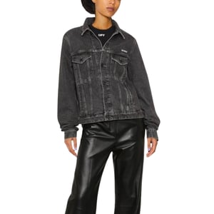 Gebroken wit Diag Design donkergrijs denim jack met normale pasvorm