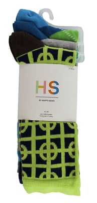 HS by Happy Socks - Heren 3-Pack Klassieke Structuur Dress Socks - Target (Groen)