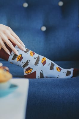 SPOX SOX - Heren & Dames Mismatch Novelty Crew Sokken - Koffie & Muffins Patroon - Koffie & Muffins