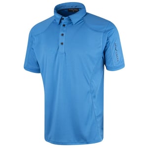 Island Green Heren Gestikt Golf Poloshirt (Hemelsblauw)
