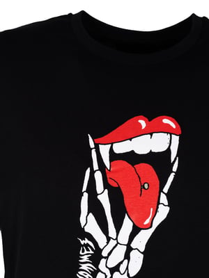 Les Hommes T-Shirt Tongue Prank Mannen zwart