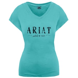Ariat Logo Dames Turquoise T-shirt