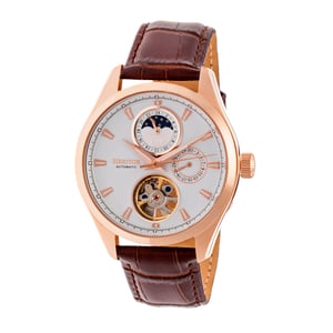 Heritor automatisch Sebastian semi-skelet lederen band horloge