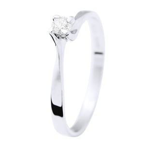 Solitaire Diamond 0,15 Cts 4 Claws White Gold 18 Karaat